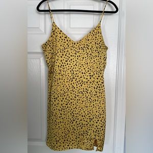 Yellow/mustard cheetah slip dress